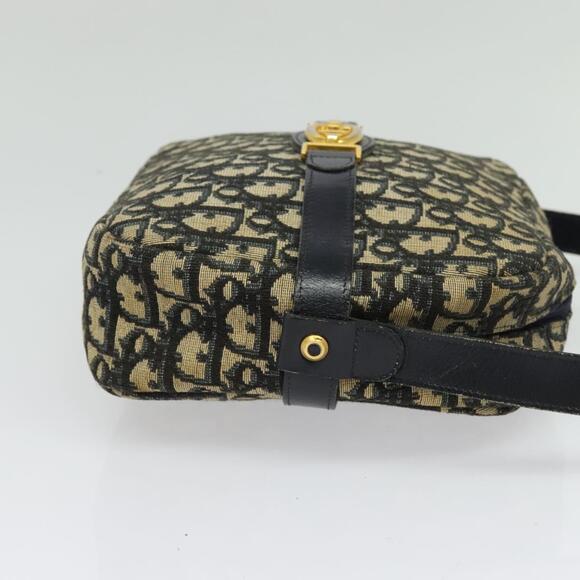 DIOR Trotter Canvas Shoulder Bag Navy Gold - Picture 5 of 12